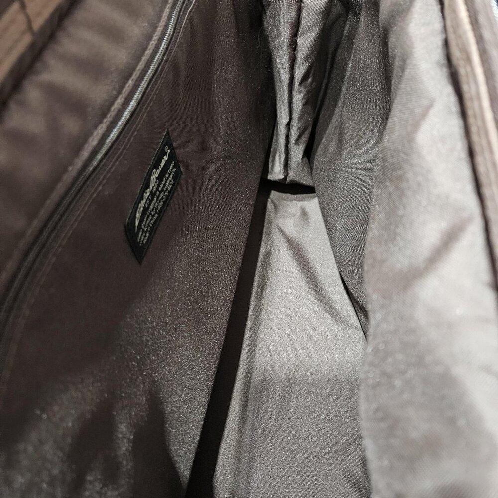 Eddie Bauer Brown Plaid 18" Overnight Weekender Bag Soft Travel Tote Carry On - Picture 9 of 14